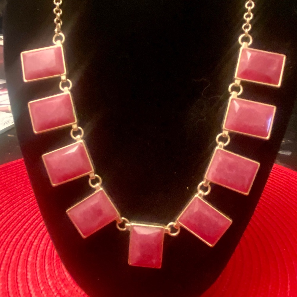 Loft Pink and Gold Statement Necklace